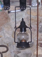 Rustic Camp Lantern-Glass Mantel-12 Inches Tall for Tea Light or Votive Candle