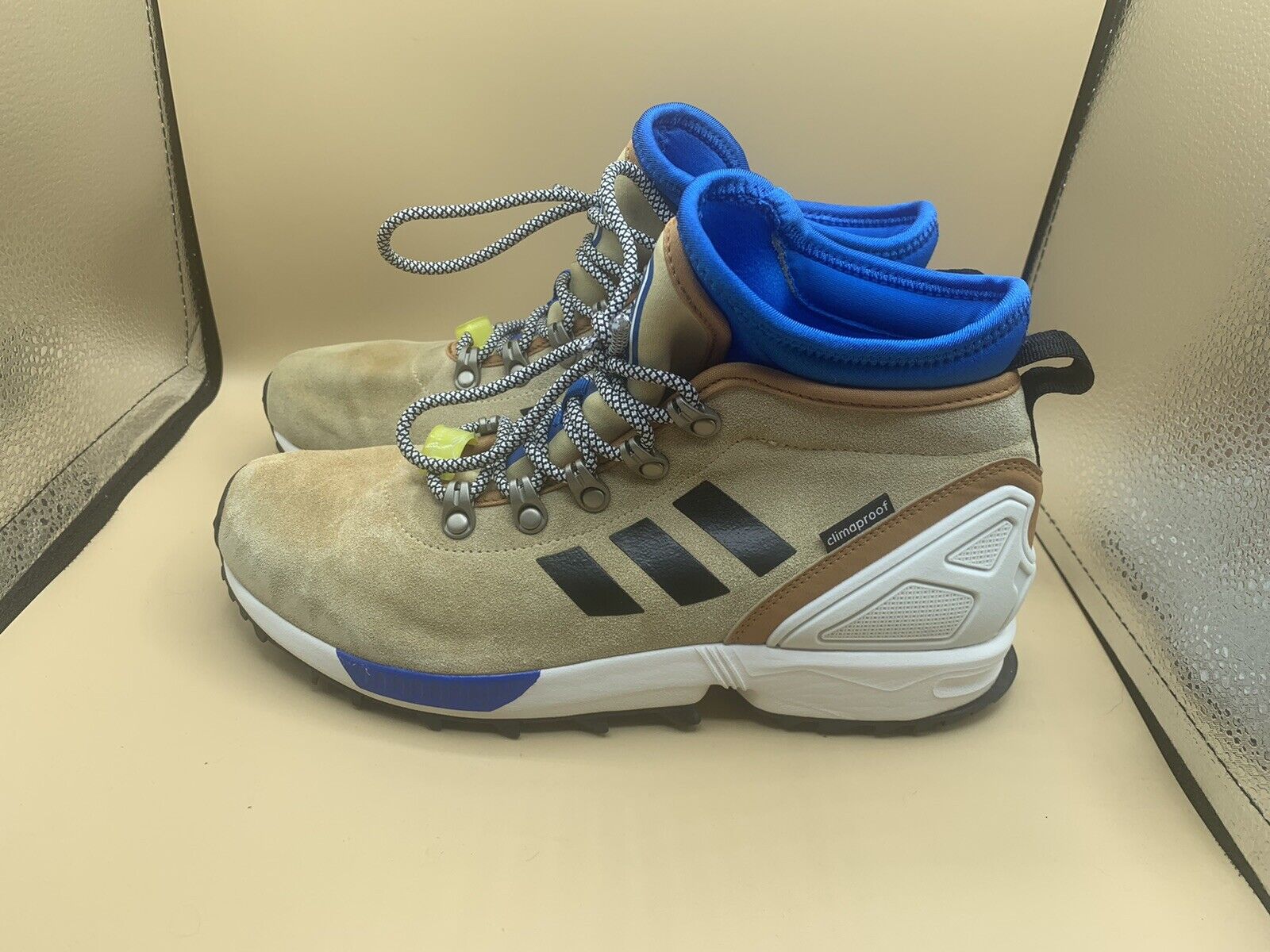 Adidas Mens Sneakerboot Boots ZX Flux Winter S82930 Tan Black/ White /Blue | eBay