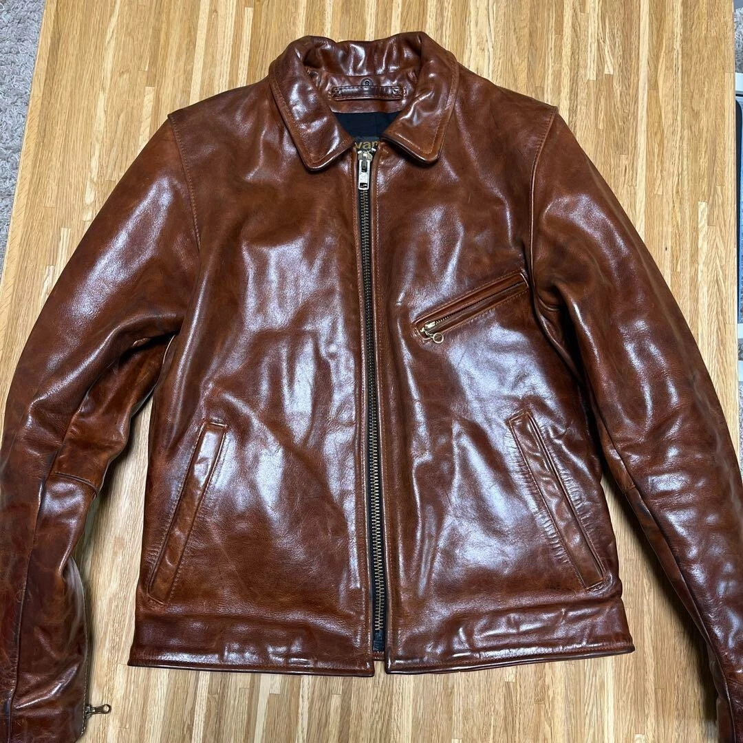 Vanson ENF Riders Leather Single Jacket 36 Size Brown Men's
