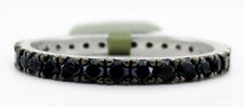 GENUINE 1 Ct BLACK ONYX ETERNITY RING .925 STERLING SILVER - New With Tag