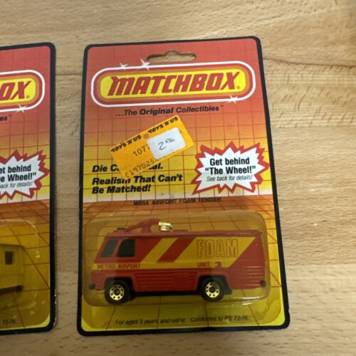 Matchbox Superfast Airport Foam Tender Lot of 2 - MB55 - Vintage 1983 Blisters - Picture 3 of 17
