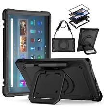 Amazon Fire Max 11 Case 2023 Shockproof 360 Rotating Stand Cover with Strap