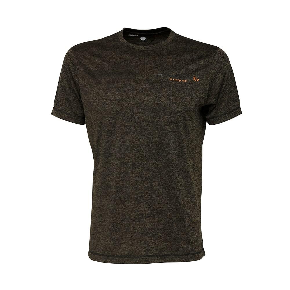 Стрейчевая футболка Savage Gear Fighter Gr XL Burnt Olive Melange Angelshirt 5490₽