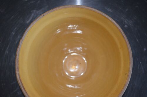 Antique McCoy Yellowware Green Mixing Bowl Ribbed Ringware Beehive #8 - Picture 2 of 6