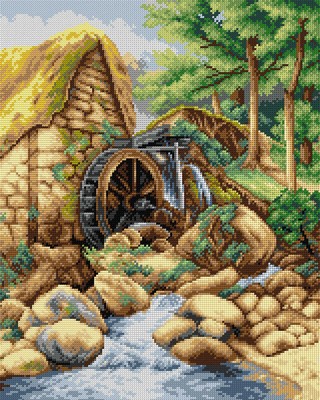 Orchidea Needlepoint canvas for halfstitch without yarn after Myles Birket Fo...