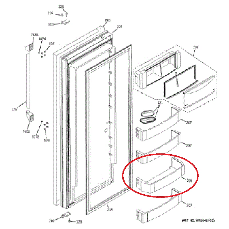 Gal Bin Ff Asm Compatible con Refrigerador GE WR71X10409 Foto 3 de 3