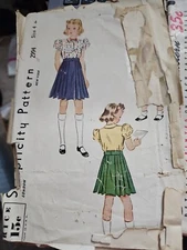 Vintage Simplicity Girls Skirt Blouse Sewing Pattern 2994 Size 4 CUT