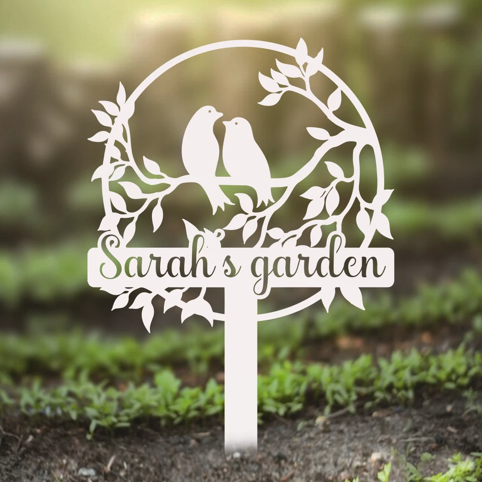 Custom Garden Sign with Stake, Metal Bird Garden Sign, Granny Garden Sign - Image 3 of 4