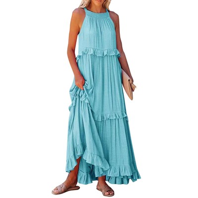maxi dresses for curvy women Plus Size Maxi Dress V Neck for Summer