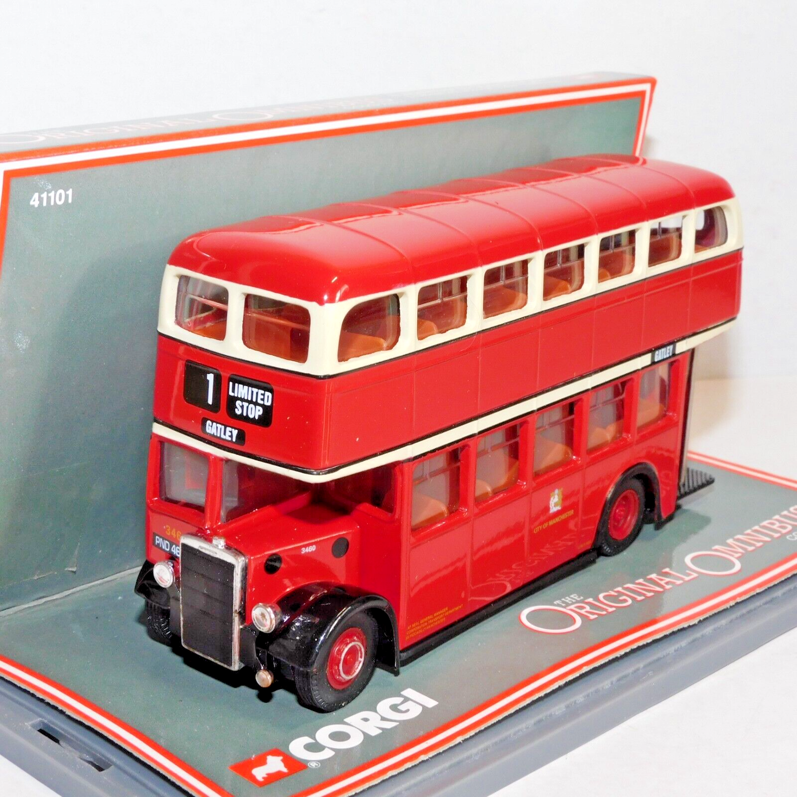 OOC LEYLAND PD2 BUS MANCHESTER CORPORATION ROUTE 1 GATLEY 1/76 41101