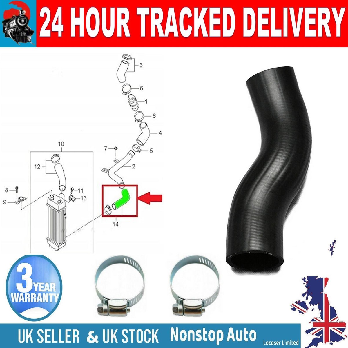 TURBORURY Compatible/Replacement For Turbo INTERCOOLER Hose Pipe Hyundai I30 KIA CEED 1.6 CRDI 2012-2016 28274-2A770 282742A770