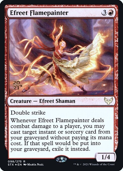 MTG Prerelease Date Stamp *FOIL* R Efreet Flamepainter #098 Strixhaven