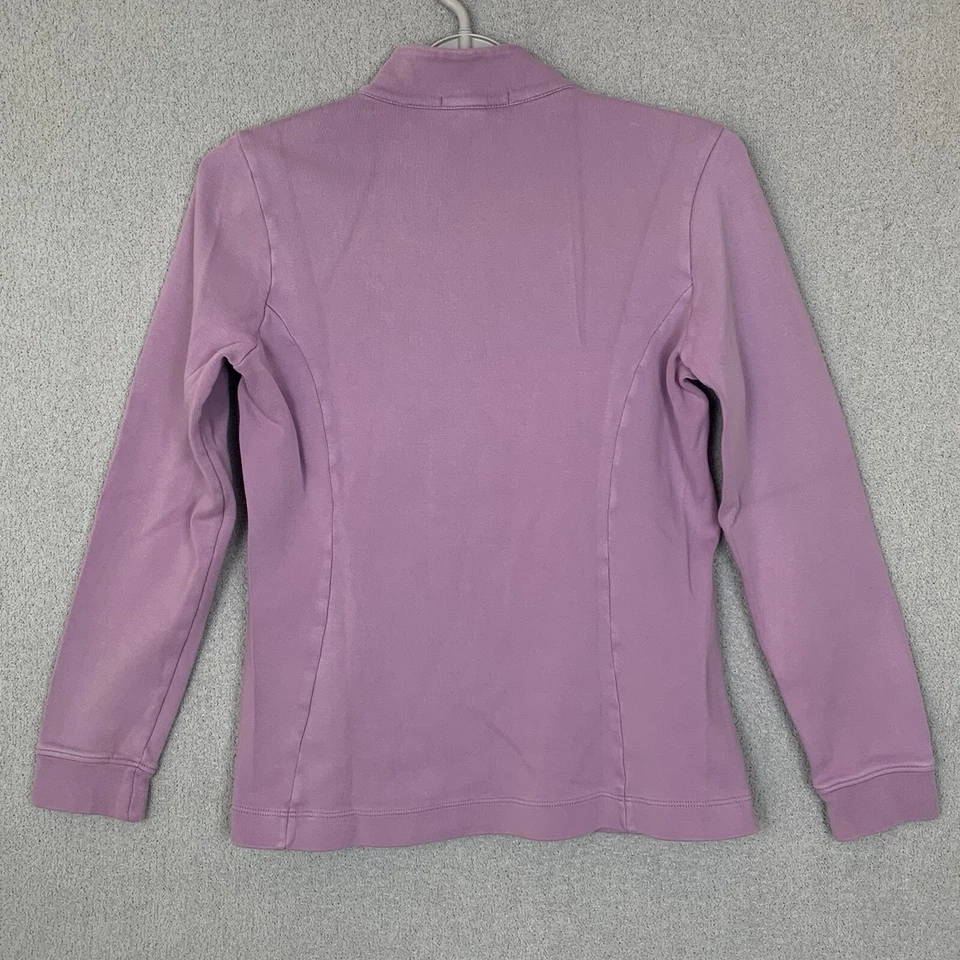 Suéter Fairway & Greene Para Mujer Pequeño 1/4 Cremallera Lavanda Newport County Club Logo Foto 3 de 4