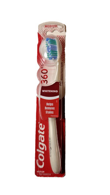 Colgate 360 Optic Whitening Stain Removal Toothbrush Medium Bristle - Pack of 4