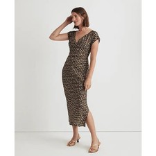 Madewell Wide V Neck Floral Going Out Midi Dress US Women's O New