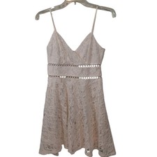 Trixxi Dress Womens Medium White Floral Lace Lined Y2k Babydoll Short