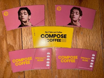 OFFICIAL BTS V (Taehyung) Compose Coffee Cup Holders From Korea