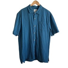 Tommy Bahama Mens Shirt XL Teal Pattern Button Up Preppy Classic Office Travel