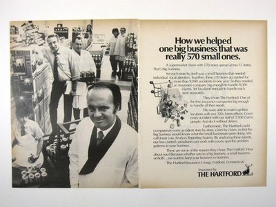 How We Helped 570 Businesses MOD Grocery Store 2 Page Hartford Vintage Ad 1970s