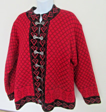 Northfjord of Norway Norwegian Cardigan Sweater Wool Womens Nordic Toggle Clasp