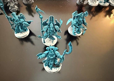 Warhammer 40.000 Thousand Sons Konvolut unbemalt & zusammengebaut grau/türkis