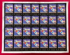 PAN AM BOEING AJMAN STATE VINTAGE FULL STAMP SHEET / PLATE BLOCK