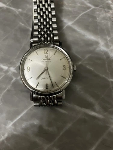 Vintage 1959 Omega Seamaster 570 Automatic Watch with Beads of Rice Bracelet
