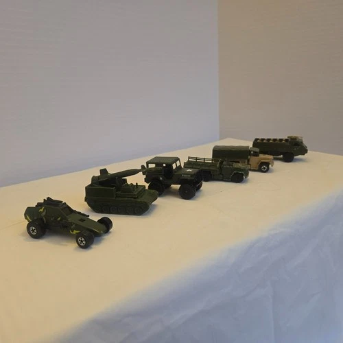 Vintage Matchbox/Hot Wheels1/64 Army Diecast Vehicles Lot of 6 One price for 6