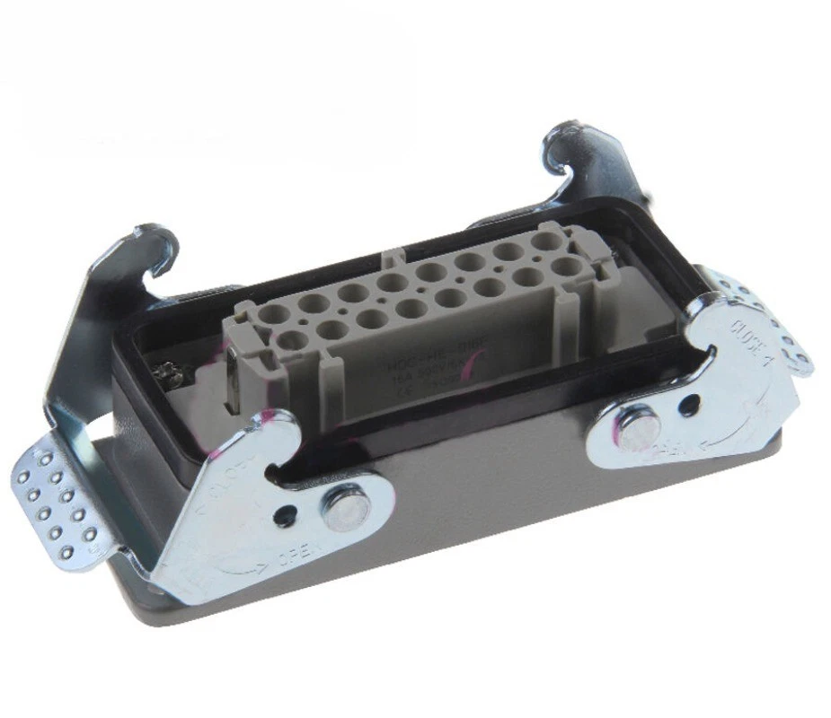 16A 500V 1 set HDC- HE-016-1-F/M 16-pin heavy duty connector side double-lock - Image 3 of 4