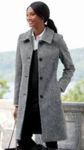 Chadwick’s of Boston Tailored Black White Tweed Coat Wool Blend Size 4P