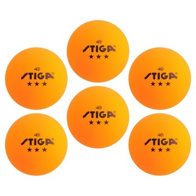 STIGA Tournament-Quality 3-Star Ping Pong Balls   6 Pack, 2024 Style Orange