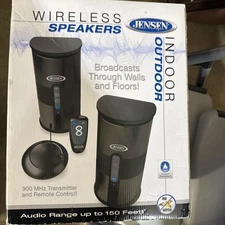 Wireless Stereo Speakers - indoor/outdoor - Jensen - complete set  NIB