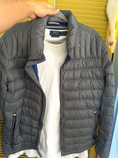 Tommy Hilfiger Men's XL Gray Natural Down Packable Full-Zip Quilted Puffer