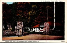 Vintage Watkins Glen State Park Main Entrance Postcard Finger Lakes NY