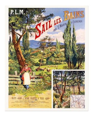 Vintage Landschaft Wandbild Poster - malerischer Landschaftsdruck