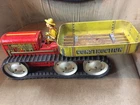 1940s Marx Giant Reversing Tractor Truck w/ Farmer Rare Vtg Working Wind Up Tin