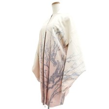 10848E3 Silk Vintage Japanese Kimono Haori Jacket Plum blossom Branch
