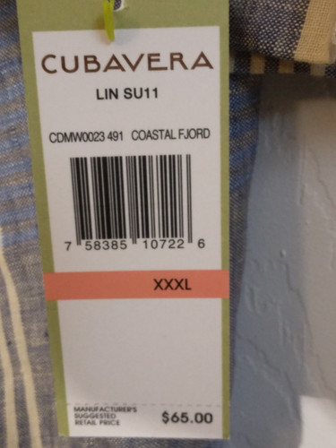 Cubavera Men's Short Sleeve Button-Up Shirt Size XXXL 100% Linen MSRP $65 NEW - Picture 3 of 12