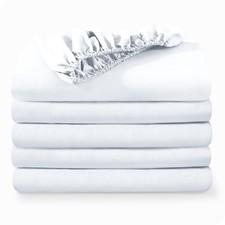 Bare Home 5-Pack Fitted Bottom Sheets Twin Extra Long - Premium 1800 Ultra-Soft