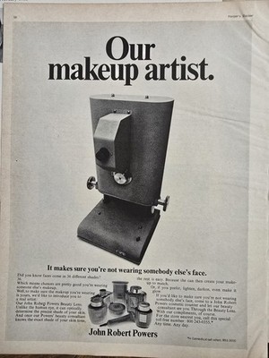 1969 John Robert Powers Our Makeup Artist For Cosmetics vintage ad