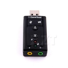 2XUSB 2.0 External 7.1 Channel 3D Virtual Audio Sound Card Mic Adapter Laptop PC