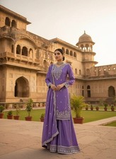 New Launch Designer Silk Kurta Palazzo With Dupatta For Women  Girls