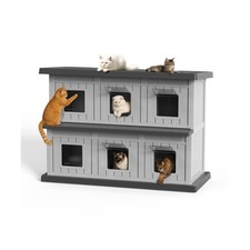Outdoor Cat House Resin Double-Decker Cat Houses Weatherproof 51.97 26.42 37.28