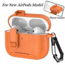 For Apple AirPods 4 Pro 1 2 3rd Gen Shockproof Leather Stand Case Cover w/ Lock
