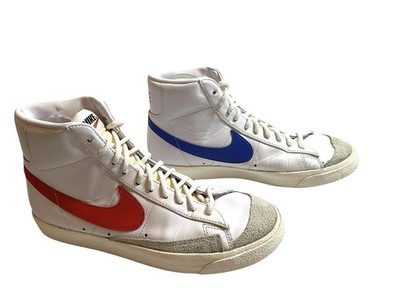NIKE BLAZER MID  77 Mens 8.5 Vintage Style White Red Blue Hi-Top Retro Sneakers