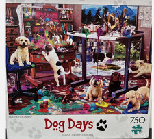 BUFFALO Dog Days 750 Piece Jigsaw Puzzle "PAINTING PUPPIES" 17330