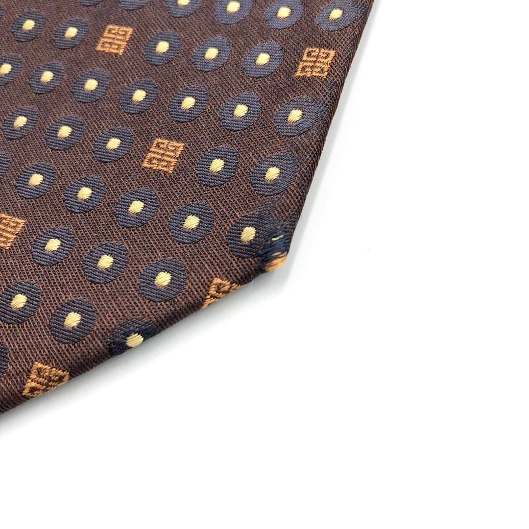 GIVENCHY Necktie 4G Dot Pattern Brown Glossy Used - image 8