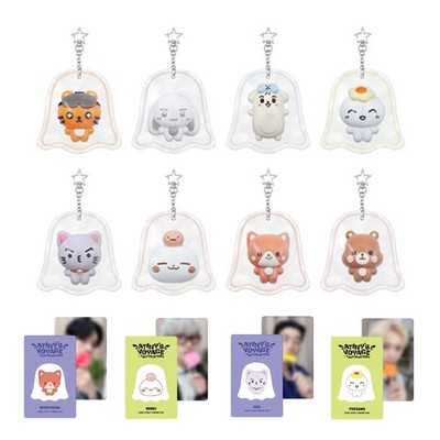 ATEEZ ATINY S VOYAGE : TINY MYSTERY GHOST SQUISHY KEYRING + Photocard Set.