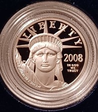 2008-W $25 American Platinum Eagle 1/4oz - RARE, lowest mintage of fractionals 3555.52 per troy oz