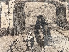 Alt/ antik Radierung o. Lithografie signiert !! Künstler ? Limitiert TOP RAHMEN